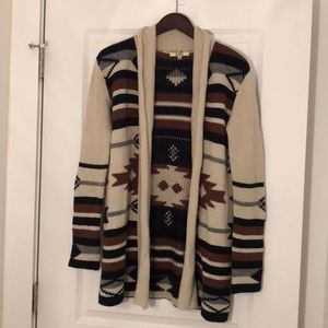 BB Dakota Aztec Print Open Sweater